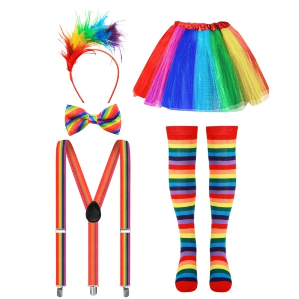 Rainbow Clown Costume Set